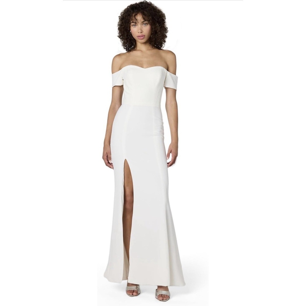Dress the Population Logan Off-the-Shoulder Maxi Gown Sz XXS 00 Wedding Prom #J - Picture 2 of 12
